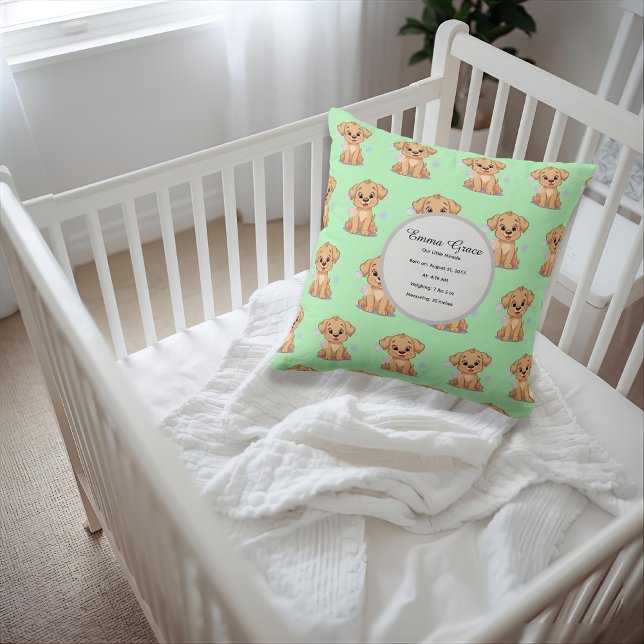 Cojín Decorativo Personalized Puppy Birth Pillow (Subido por el creador)