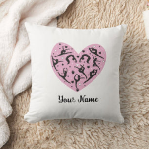 Cojín Decorativo Personalized Rhythmic Gymnastics Pillow Pink Heart