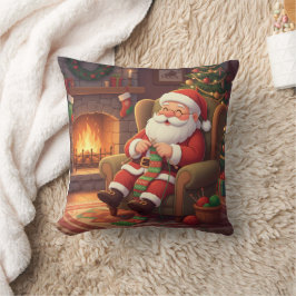 Cojín Decorativo Personalized "Santa's Cozy Knitting Nook"