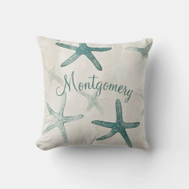 Cojín Decorativo Personalized Starfish Green Beige Coastal