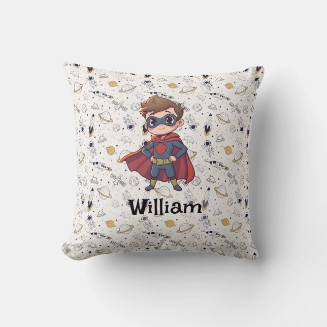 Cojín Decorativo Personalized Superhero Name Pillow - Kids Pillow (Anverso)
