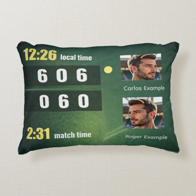 Cojín Decorativo Personalized Tennis Match Scoreboard (Anverso)