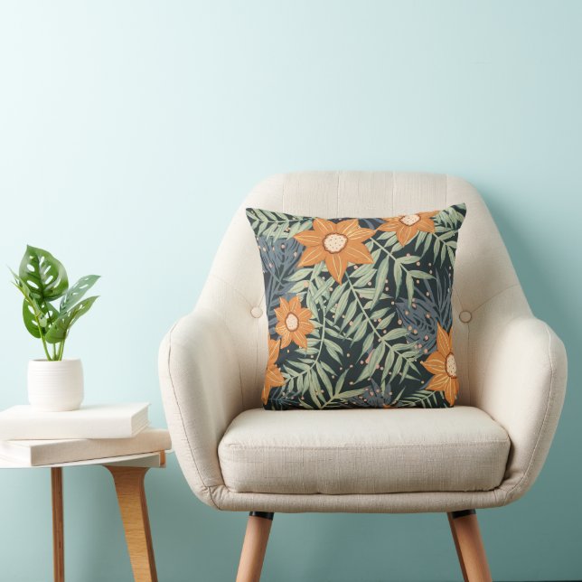 Cojín Decorativo Personalized Tropical Floral Leaves  (Silla)