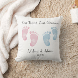 Cojín Decorativo Personalized Twin Baby Footprint Pillow