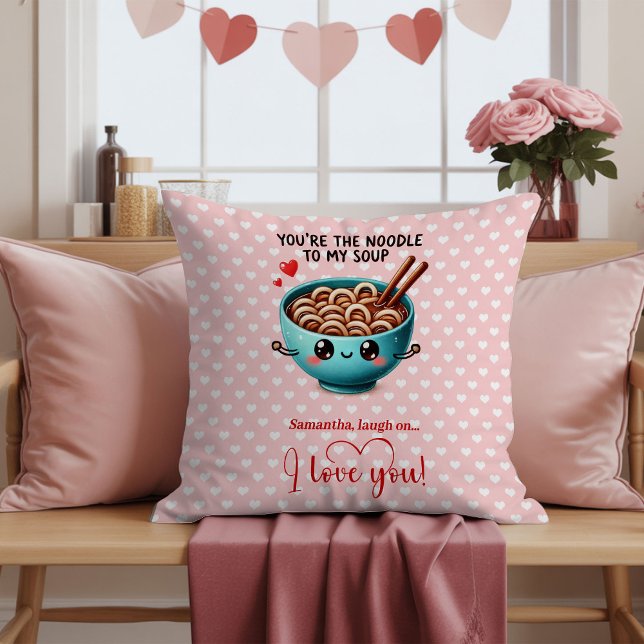 Cojín Decorativo Personalized Valentine Day Pillow Funny Food (Personalized Valentine Day Pillow Funny Food)