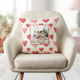 Cojín Decorativo Personalized Valentine Photo Heart Throw Pillow