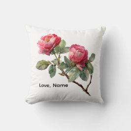 Cojín Decorativo Personalized Valentine Rose Flower Pillow Cover 