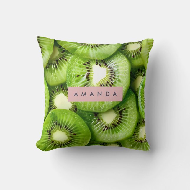 Cojín Decorativo Personalized Vibrant Kiwi Fruit Design (Anverso)