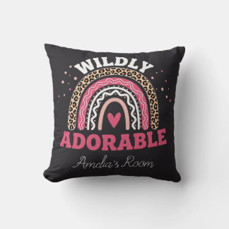 Cojín Decorativo Personalized Wild One Boho Leopard Rainbow Throw 