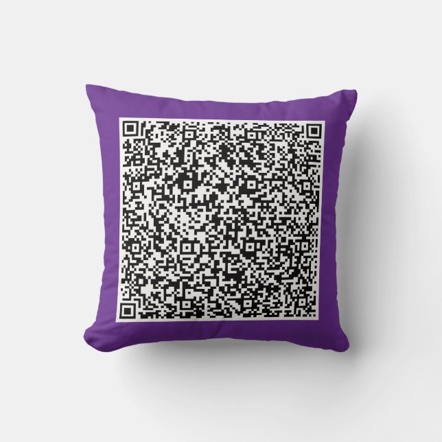 Cojín Decorativo Personalized Your Custom QR Code Throw Pillow (Anverso)