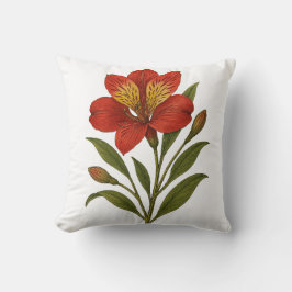 Cojín Decorativo Peruvian Lily Throw Pillow | Vintage Botanical