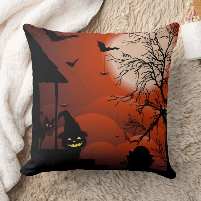 Cojín Decorativo Pesadilla de la luna sangrienta de Halloween (Manta)