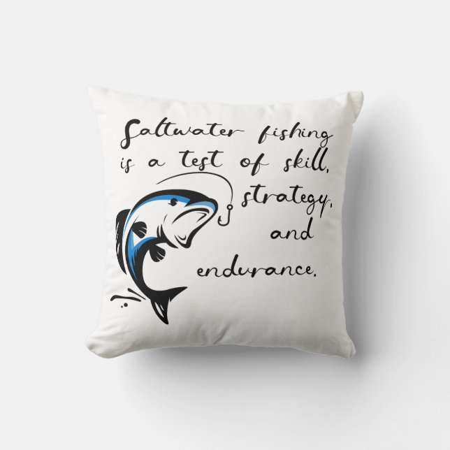 Cojín Decorativo Pesca de agua salada. (Anverso)