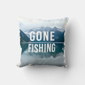 Cojín Decorativo Pesca de nevado lago de montaña