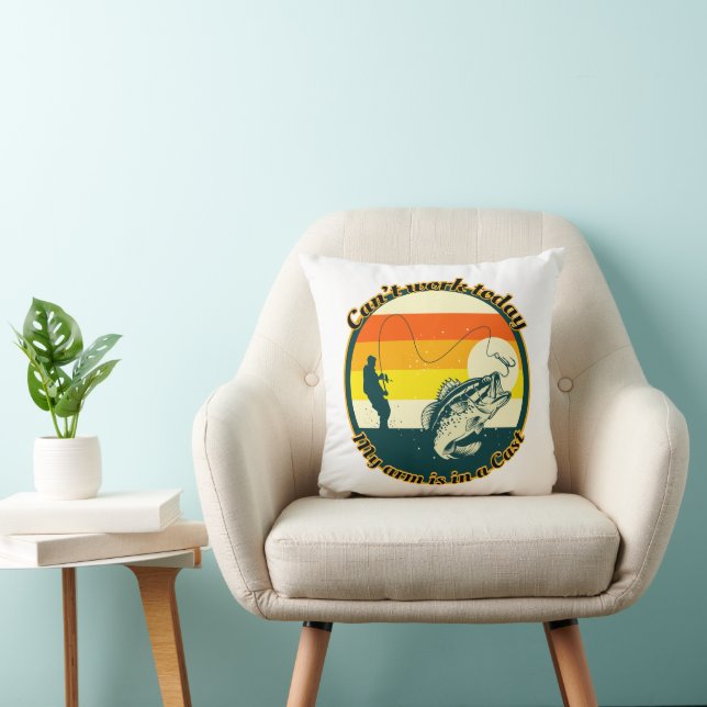 Cojín Decorativo Pesca divertida no puede funcionar Hoy mi brazo es (Silla)