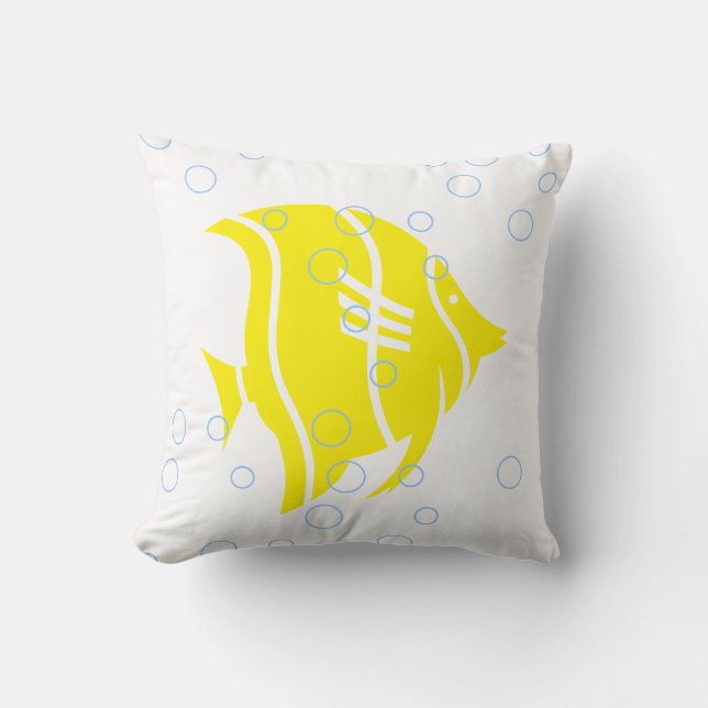 Cojín Decorativo Pescado amarillo en blanco PILLOW (Anverso)