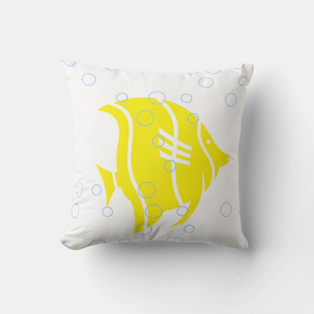 Cojín Decorativo Pescado amarillo en blanco PILLOW (Anverso)