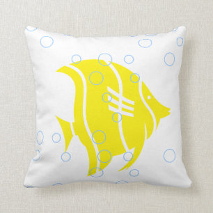 Cojín Decorativo Pescado amarillo en blanco PILLOW