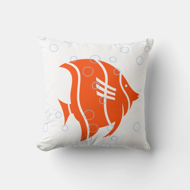 Cojín Decorativo Pescado amarillo en blanco PILLOW (Anverso)