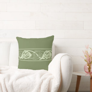 Cojín Decorativo Pescado celta de Knotwork en verde
