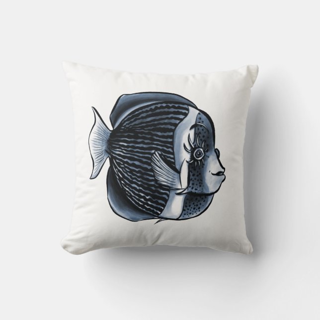 Cojín Decorativo Pescado Corto Con Anguilas Tropicales (Anverso)