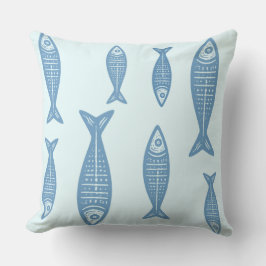 Cojín Decorativo Pescado costero de Anouke / Azul de fiordo