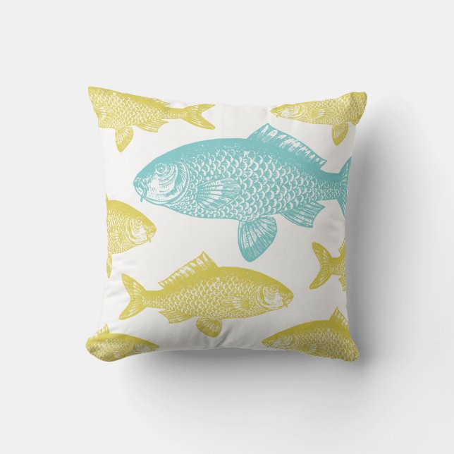 Cojín Decorativo Pescado de época (Anverso)