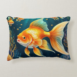 Cojín Decorativo Pescado de oro en aguas submarinas