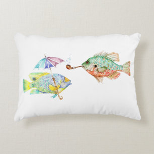 Cojín Decorativo Pescado - Dos artes de pescado Imprimir pintura ac
