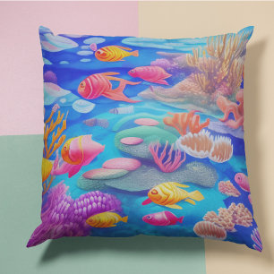Cojín Decorativo Pescado Natación Subacuática