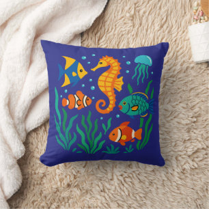 Cojín Decorativo Pescado tropical subacuático - Vida marina