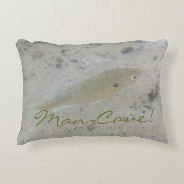 Cojín Decorativo Pescado verde gris (Anverso)