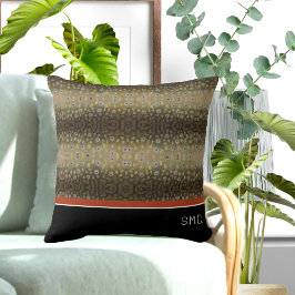 Cojín Decorativo Pescador Brook Trout Pescado Olivo Arroz Blanco Ne