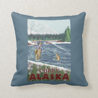 Cojín Decorativo Pescador de la mosca - curry, Alaska