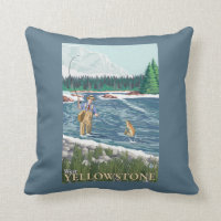 Pescador de la mosca - Yellowstone del oeste,