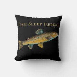 Cojín Decorativo Pescador Sleep Repeat Fisherman decoración de cuev