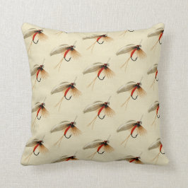 Cojín Decorativo Pescadores vuelan con trucha pescadora Moscas acuá
