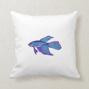 Cojín Decorativo Pescados azules de Betta