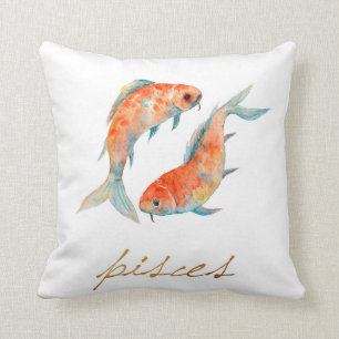 Cojín Decorativo Pescados de Piscis de la acuarela