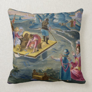 Cojín Decorativo Pescando en un lago en la noche, platee 101 de
