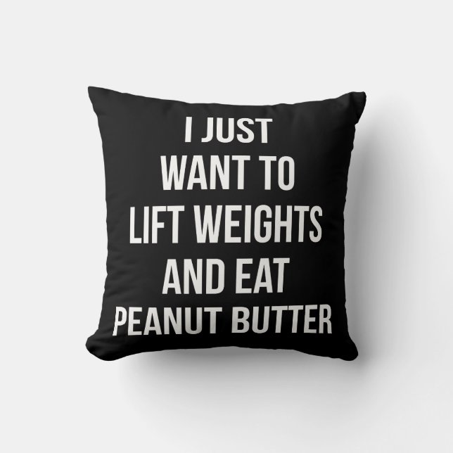 Cojín Decorativo Pesos de elevación y mantequilla de cacahuete - Di (Anverso)