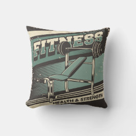 Cojín Decorativo Pesos de fitness clásicos retro vintage