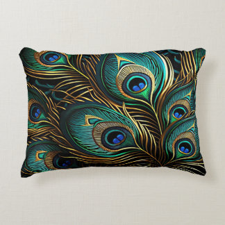 Cojín Decorativo Pestañas de pavo real - Art Deco