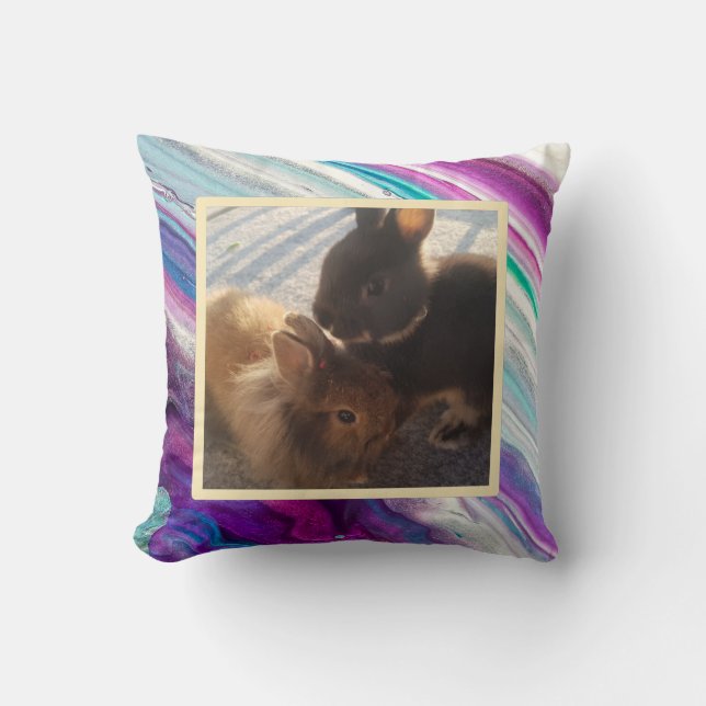 Cojín Decorativo Pet bunny photo - colourful  (Anverso)