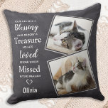 Cojín Decorativo Pet Cat Memorial- Pet Sympathy Quote Cat Pet Photo<br><div class="desc">Celebrate your best friend with a custom pet cat memorial pillow . This is the perfect gift for yourself, family or friends to honor those loved . We hope your unique cat photo pillow will bring you joy , peace , and happy memories . Quote " Your life was a...</div>