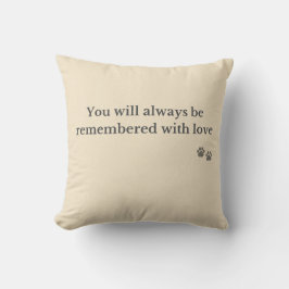 Cojín Decorativo Pet Memorial Pillow – Remembered with Love