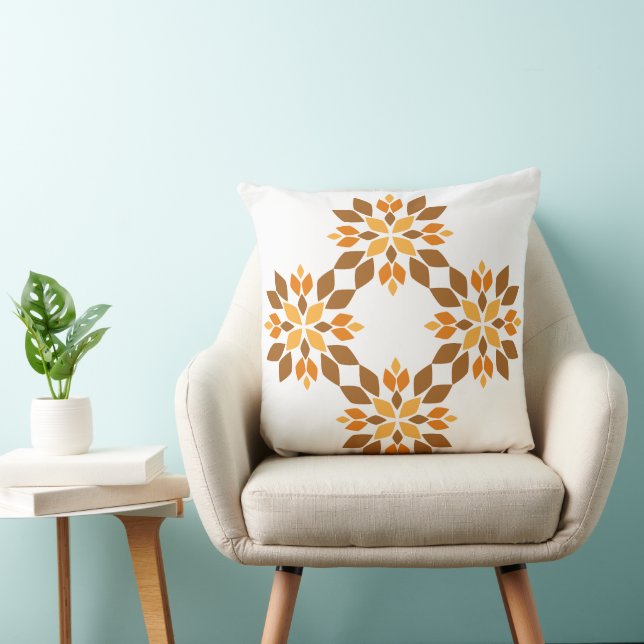 Cojín Decorativo petal floral marrón hermoso (Silla)