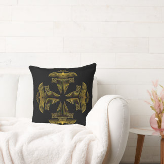 Cojín Decorativo pétalo de flor de línea dorada