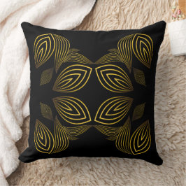 Cojín Decorativo pétalo de flor de línea dorada