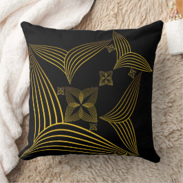 Cojín Decorativo pétalo de flor de línea dorada